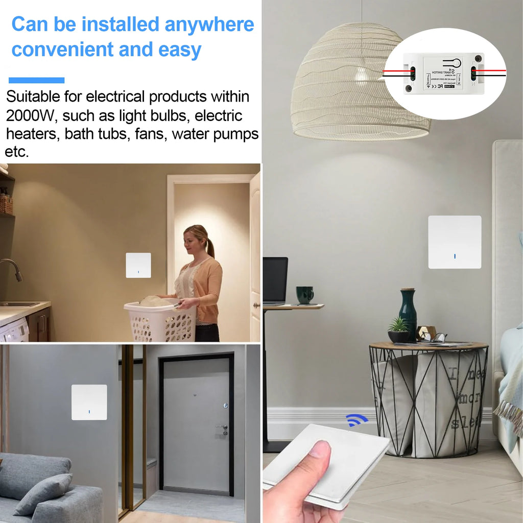 Tuya WiFi Smart Switch RF 433MHz MiNi Wireless Smart Home Receiver Relay Remote Control 110V 220V Work With Alexa Smart Life