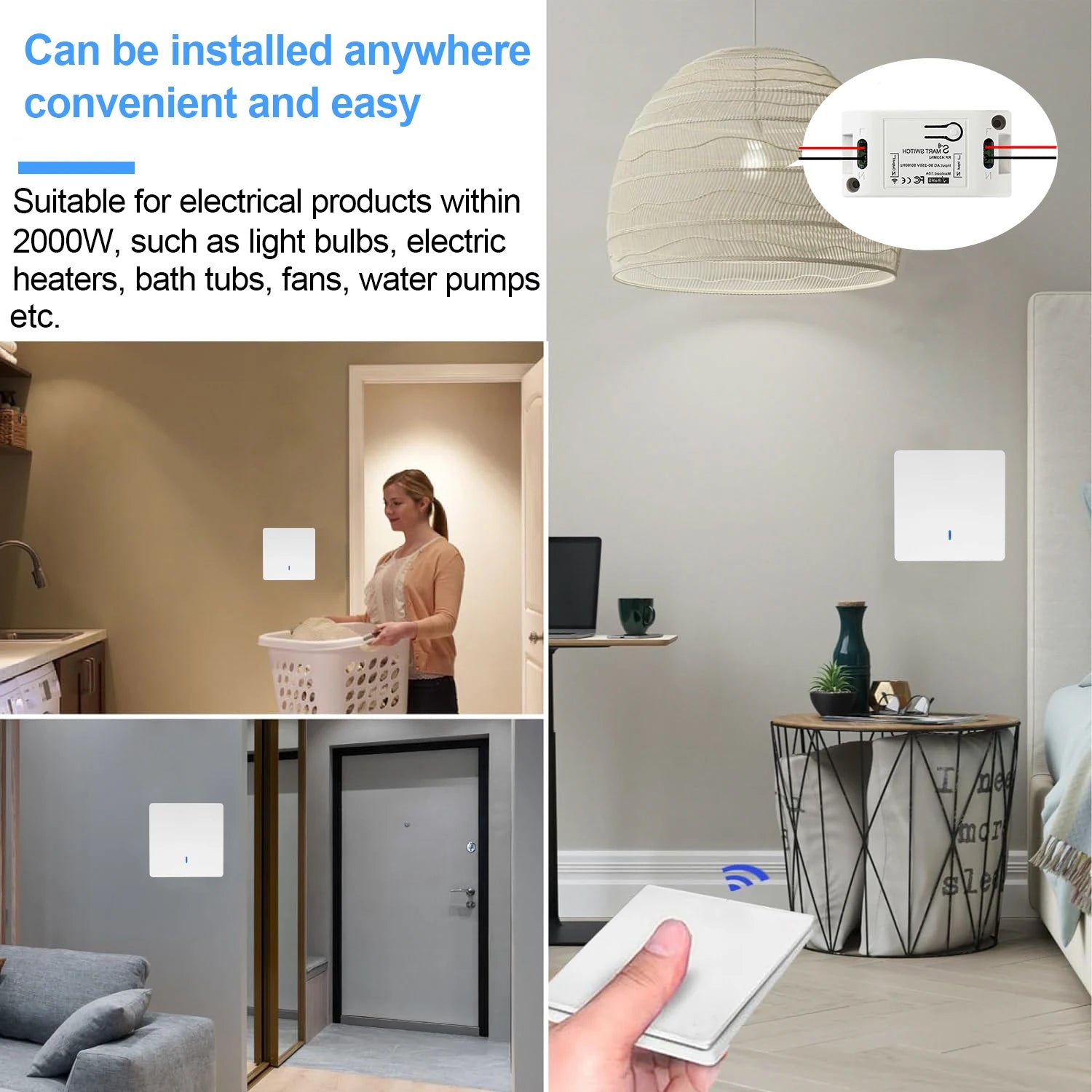 Tuya WiFi Smart Switch RF 433MHz MiNi Wireless Smart Home Receiver Relay Remote Control 110V 220V Work With Alexa Smart Life