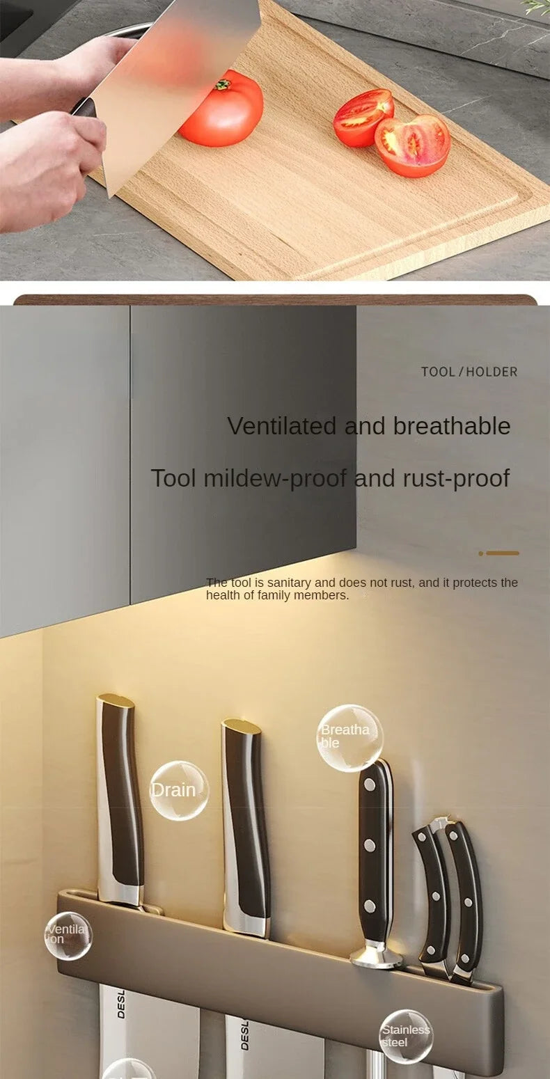 Wall-mounted Knife Organizer Kitchen Multifunctional Shelf Household Kitchen Knife Knife Storage Kitchen Storage Accessories