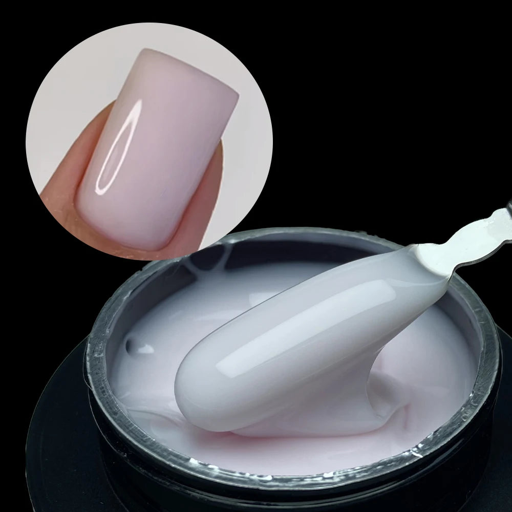 Jillnails 50g Self Leveling Medium Gel 50ml Milky Pink  White Gel Builder for Nails Extension Nail Building