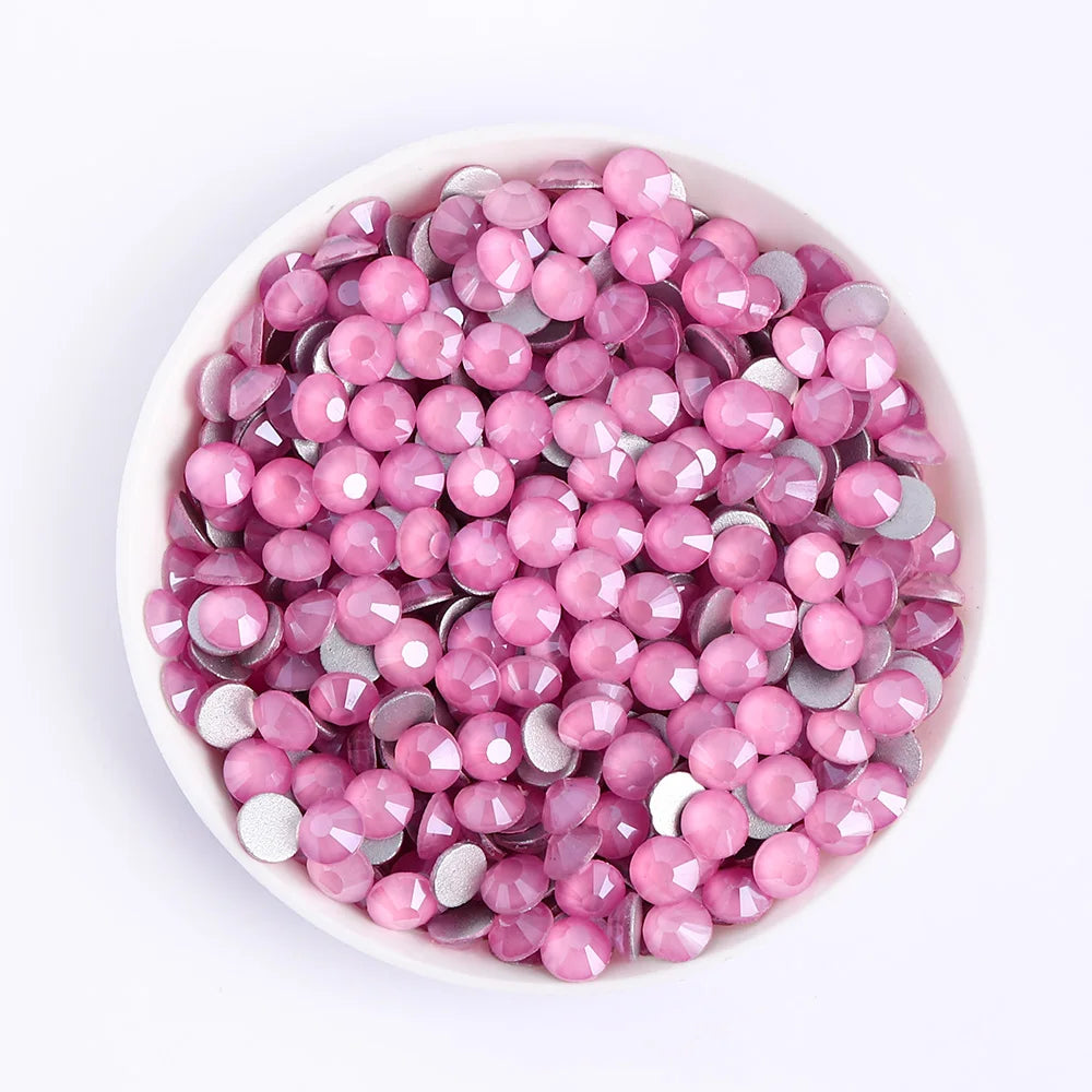 SS6-SS30 Mocha Non Hotfix Glass Rhinestone Glitter Flatback Crystals Stones Sliver Base Nail Gems Diamond Strass Nail Accessory