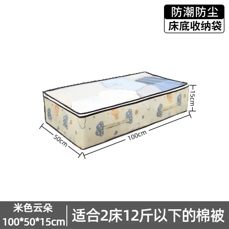 SRETNO Foldable Bed Sheet Storage Box Space Saving Multi-functional Quilt Cover Case Dustproof Underbed Storage Bags Household