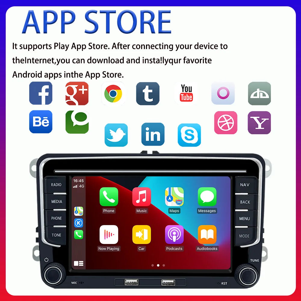 Android 13 7 inch Car Radio Multimedia Player For VW Golf 5 6/Polo 6R Carplay GPS BT WIFI Wireless CarPlay Android Auto