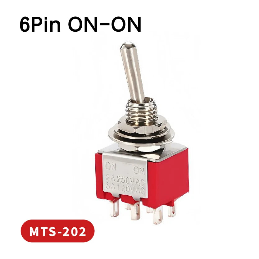 Mini Toggle Switches 6mm SPDT ON-OFF-ON 3/6 Pin with Sealed Caps for DIY Electronics and Control Panels