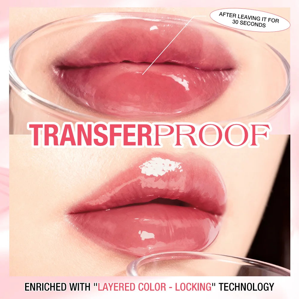 O.TWO.O Liquid Lip Gloss Lipstick Glossy Finish High-Shine Long Lasting Moisturize Non-Stick Glassy Lips Glossy Lip Stain Makeup