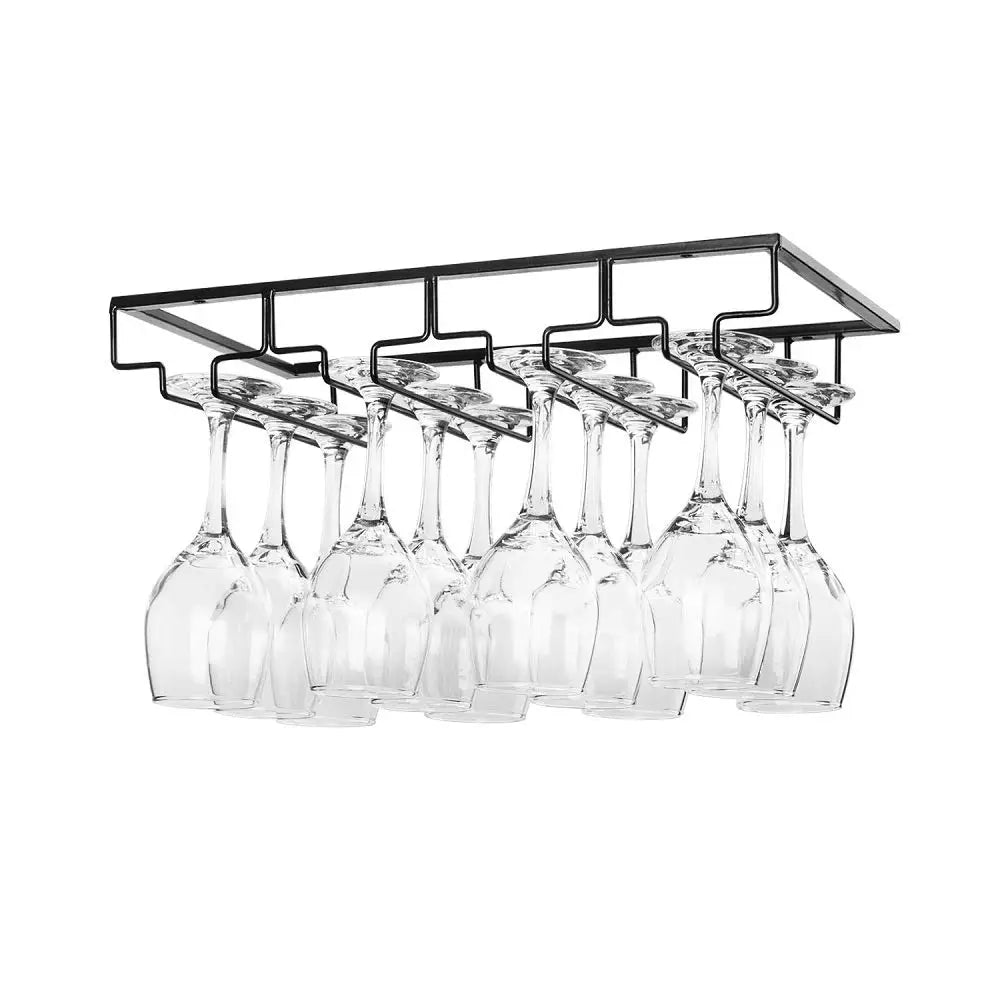 Stemware Rack Household Wall-mounted Wine Glasses Rack Under Cabinet Stemware Rack for Cabinet Kitchen Organizers Storage