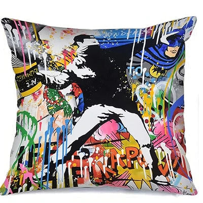 Color Printing Pillow Case Square Cushion Cover Banks Street Art Pillowcase Decorative Modern Throw Pillow Case 50*50 cm