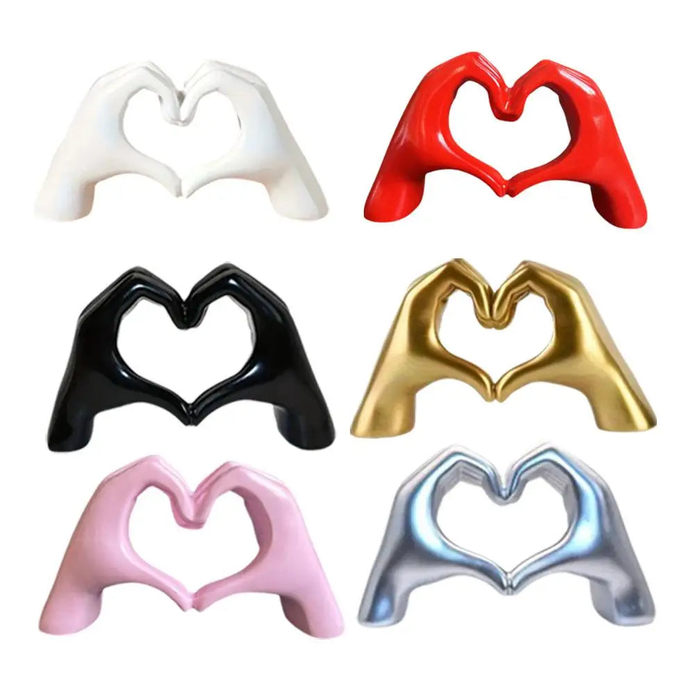 Creative Heart Hand Statue Resin Abstract Hand Love Figurines Living Room Bedroom Modern Home Desktop Wedding Decoration