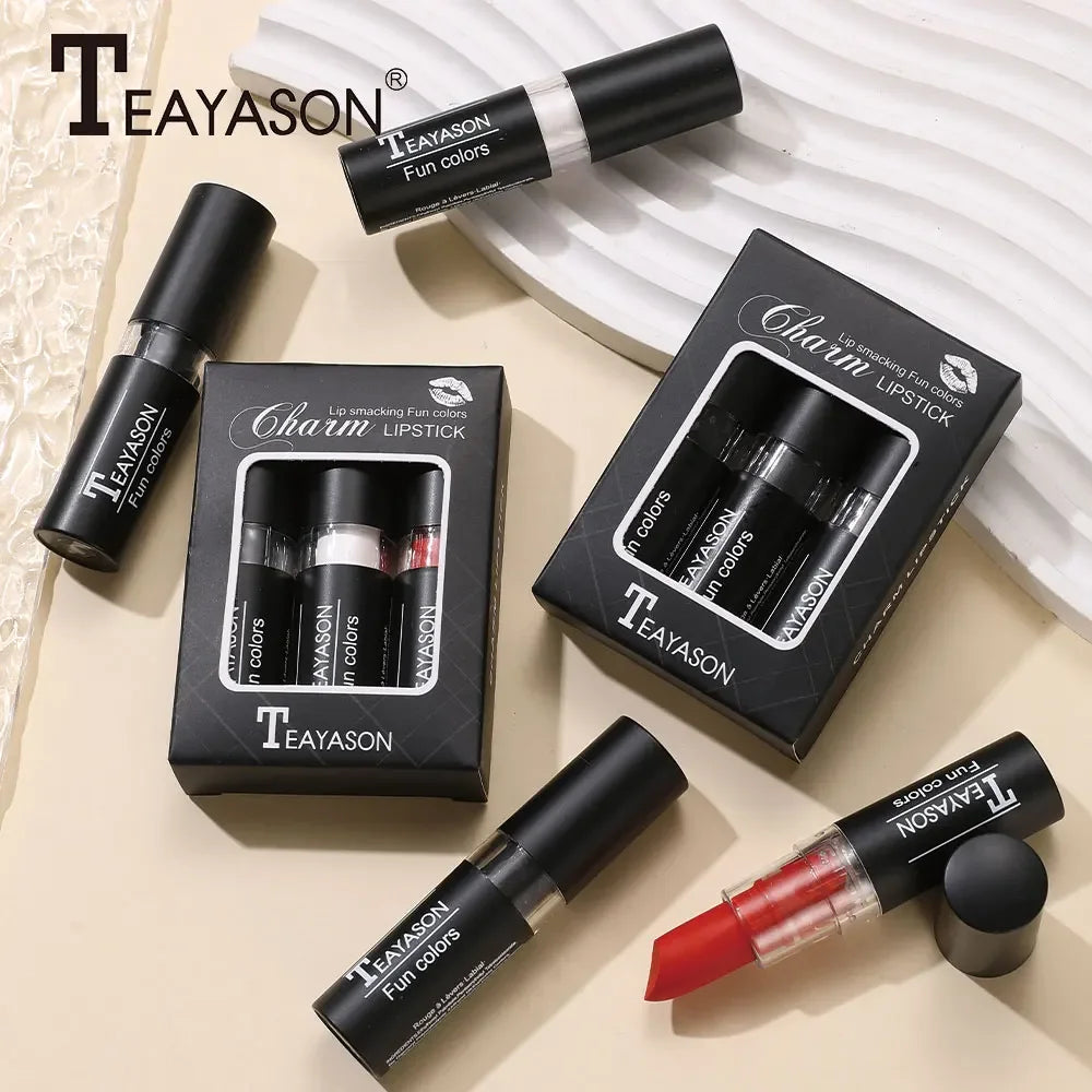Matte Lipstick Velvet Finish Waterproof Long Lasting Non Transfer Dark Shades Black White Red Holiday Makeup