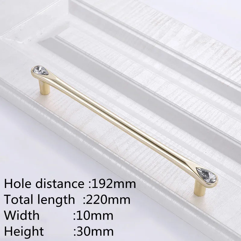 KK&FING Luxury Crystal Handles Drawer Knobs Zinc Alloy Kitchen Cabinet Handles Wardrobe Door Pulls Furniture Handle Hardware