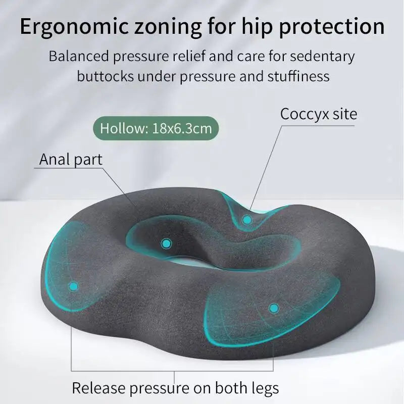 Breathable Comfortable Office Chair Memory Foam Seat Non Slip Orthopedic Prostate Cushion for Tailbone Sciaticaback Pain Relief