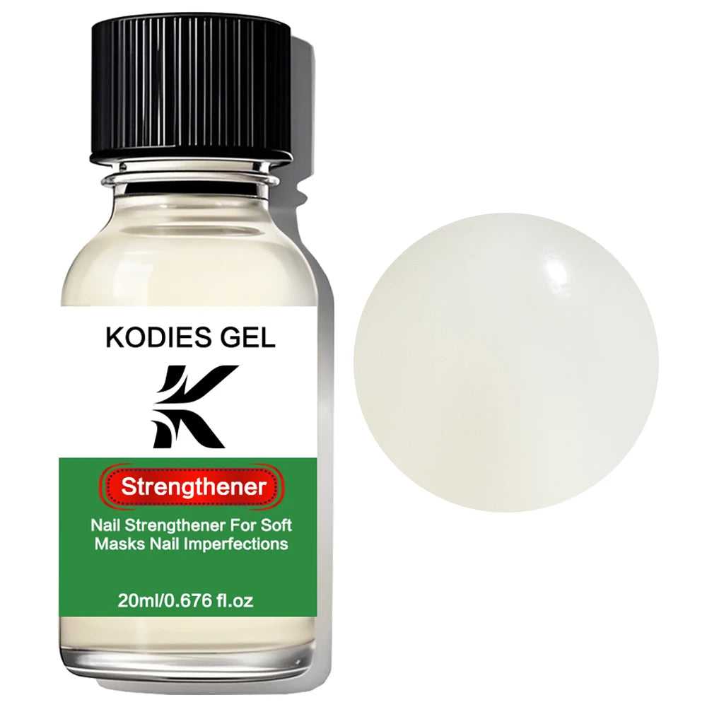KODIES GEL Nail Strengthener Treatment for Soft Thin Nails Imperfection Keratin Base Coat Nail Growth System Natural Protein Oil