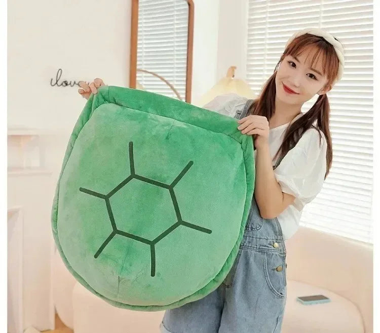 Wearable Turtle Shell Pillow Creative Soft Tortoise Back Pillow Plush Body Giant Cushion Adult Dress Up Gift Bedroom Decoration