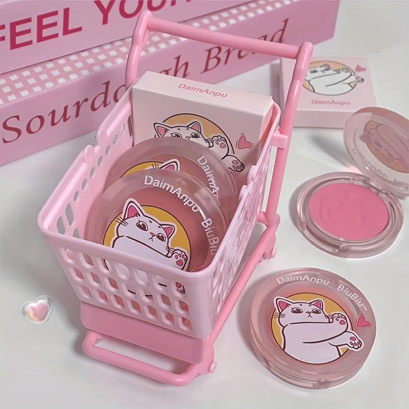 Matte 3D Single Color Blush Natural Cheek Tint Waterproof Face Contouring Powder Soft Korean Style Female Makeup Brightening