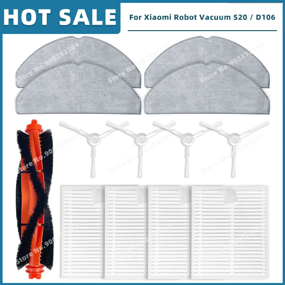 Compatible For Xiaomi Robot Vacuum S20 / D106 Replacement Parts Accessories Main Side Brush Mop Cloth Filter