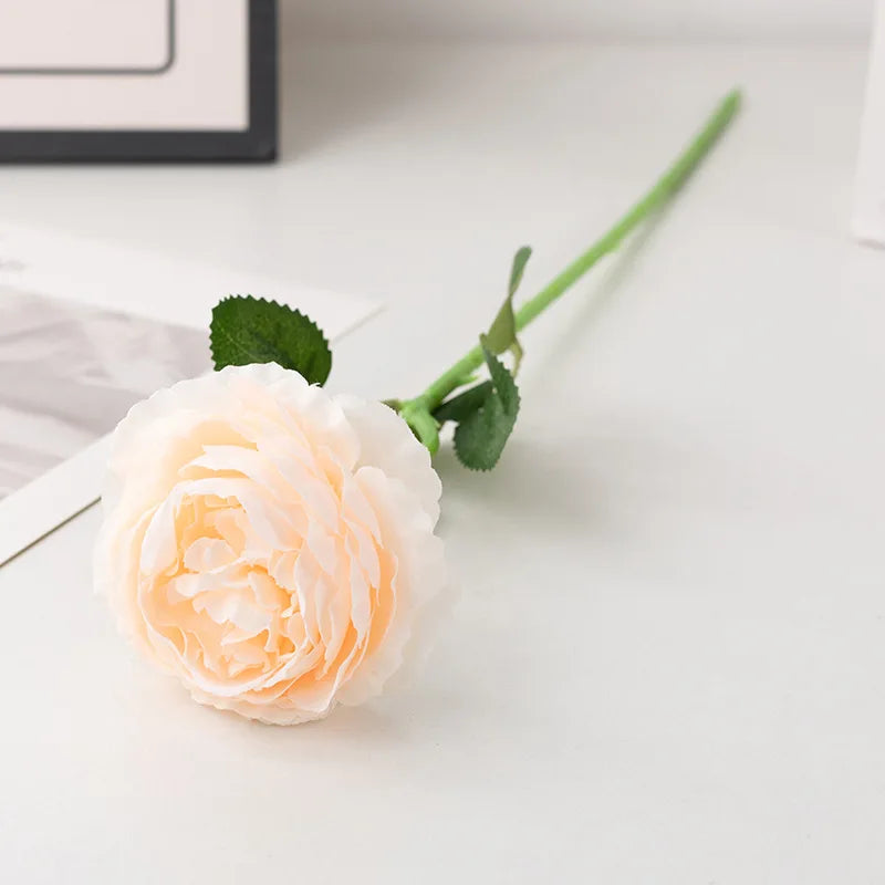 48cm Artificial Flowers Branches Rose Real Touch Peony Decor For Home Vase Wedding   Christmas Valentine's Gift Fake Flower