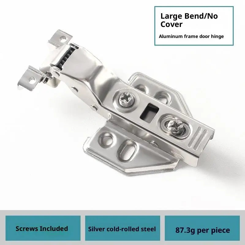 Universal Heavy-Duty Aluminum Frame Glass Door Hinge for Bathroom Kitchen Display & Storage Cabinets - Hidden Installation