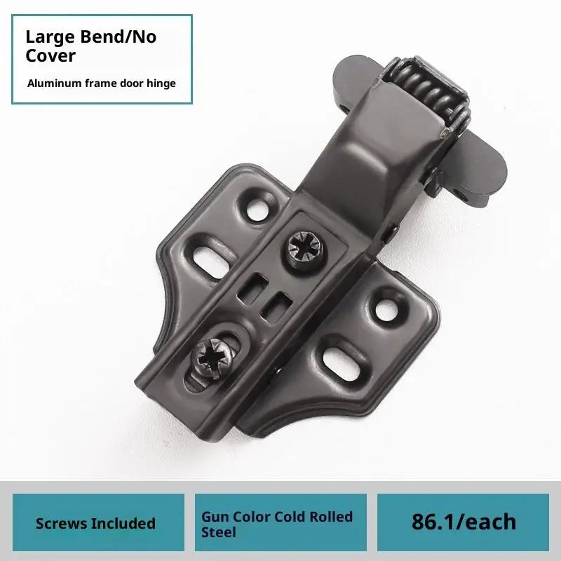 Universal Heavy-Duty Aluminum Frame Glass Door Hinge for Bathroom Kitchen Display & Storage Cabinets - Hidden Installation