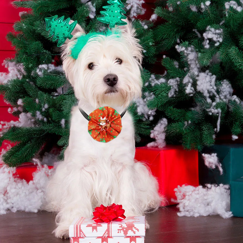 5/10PCS Removable Dog Collars Accessories Christmas Decorate Dog Bow Tie With Elastic Dog Grooming Accessories Pet Supplies