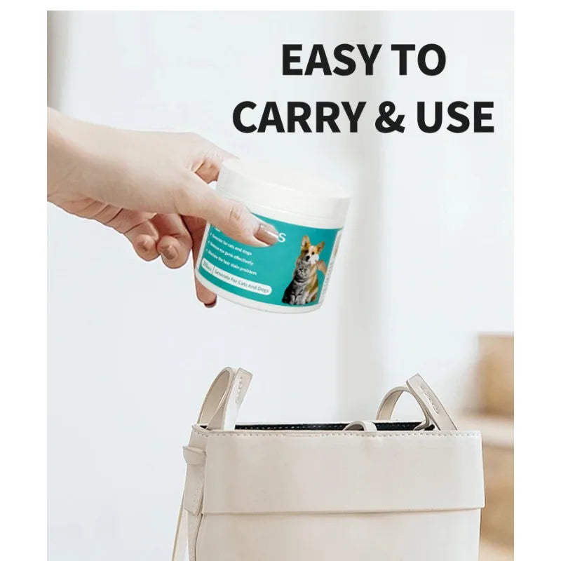 100 Piece Pet Eye Cleaning Wipes Tear Mark Remover for Cats Hygienic Grooming Wet Tissues for Home Pet Care