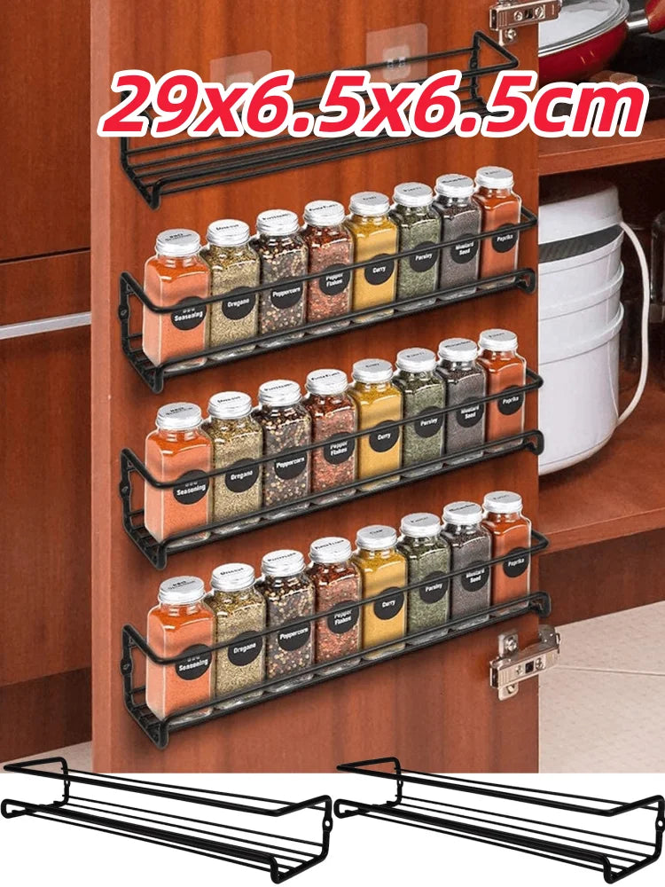 Non Perforated Metal Storage Drainage Rack Wall Mounted Spice Kitchen Storage Organizer Rack