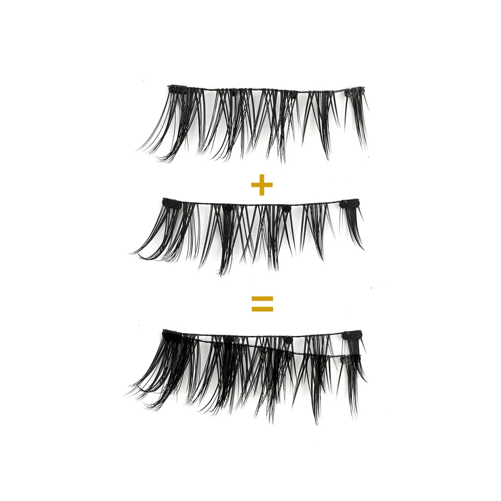 1 Pair Reusable Magnetic Eyelashes Tweezers Set Faux Mink Lashes Handmade 3D Natural False Eyelashes and Magnetic Tweezers Set