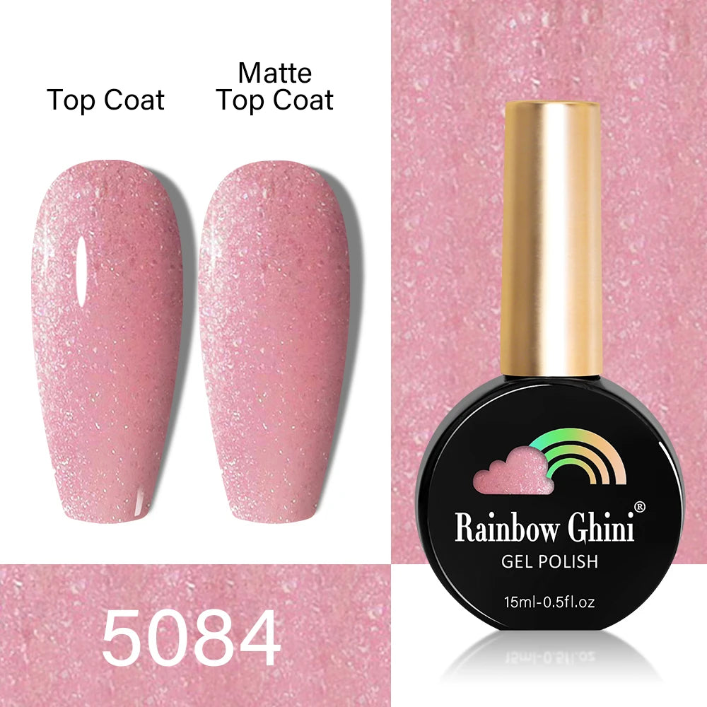 RG HEMA TPO FREE Neon Glitter Gel Nail Polish 15ml Nail Art Manicure Semi Permanent Gel Hybrid Varnishes Top Base Coat UV Nail