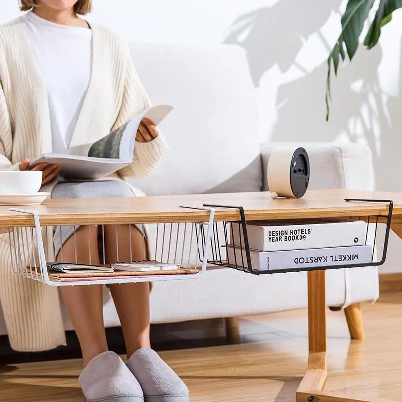 Kitchen Cabinet Partition Under Hanging Basket Wardrobe Storage Rack Dormitory Desk Hanging  Storage Rack