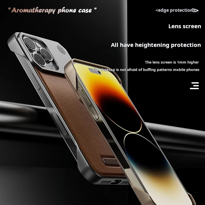 Luxury For Magsafe Magnetic Business Aromatherapy Case for iPhone 16 15 14 Plus 13 12 11 Pro Max  Frameless Armor Leather Cover