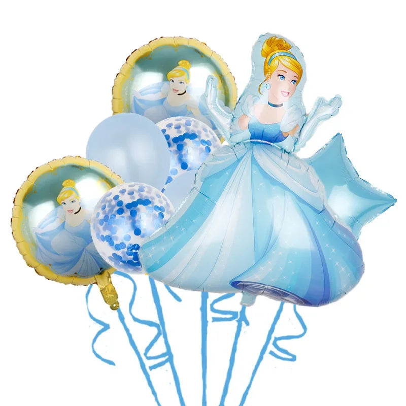 Disney Princess Birthday Decoration Tableware Paper Cups Plates Balloons Tablecloth Backdrop Banner Party Supplies For Baby Kids