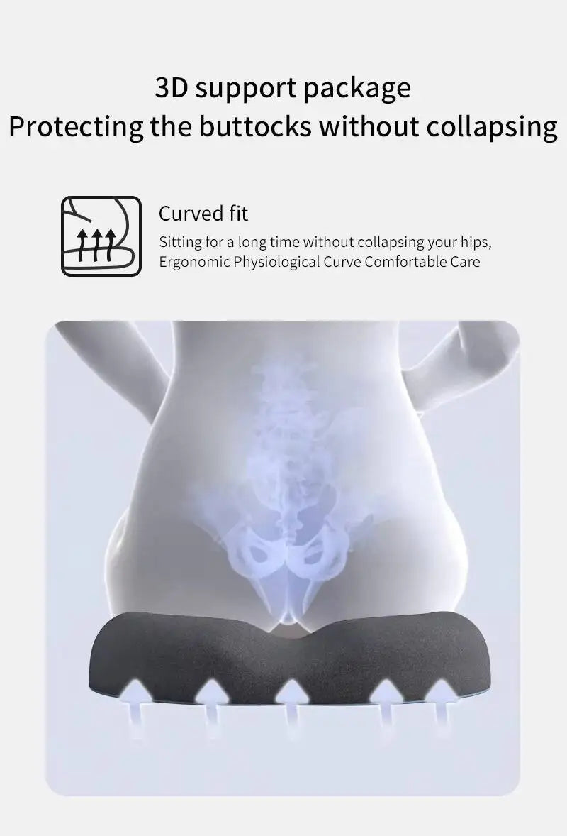 Breathable Comfortable Office Chair Memory Foam Seat Non Slip Orthopedic Prostate Cushion for Tailbone Sciaticaback Pain Relief