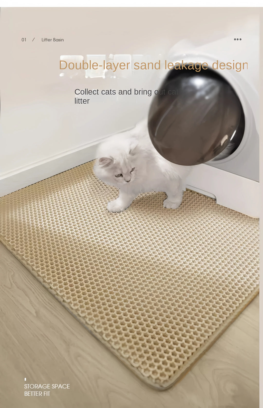 Cat Litter Mat Waterproof Double Layer Pet Litter Box Mat Pet Toilet Cat Mat Nonslip Sand Cat Washable Mat Pet Clean