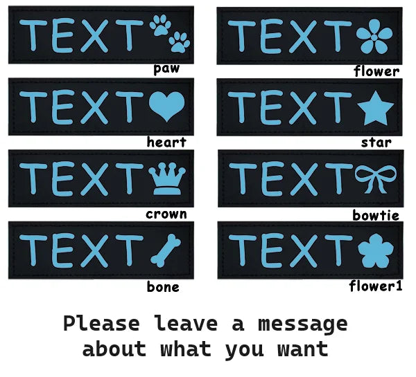 2 PCS Personalized Dog Name Labels Colorful Pattern Pet Harness Custom Tag Removed Stickers ID Dog Chest Strap Vest Collar Tag