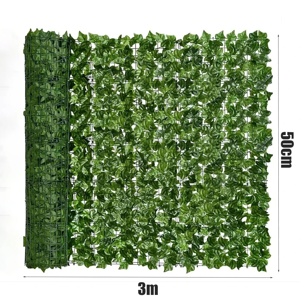 1M/3M Artificial Green Leaf Fence Panels Faux Privacy Fence Screen For Home Outdoor Garden Balcony Decoration