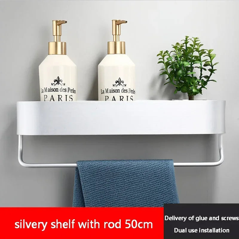 Aluminum Toilet Storage Rack Wall Mounted Bathroom Storage Rack Things for Bathrooms Organizer Bathroom Accessory