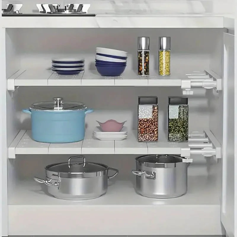 Expandable Divider Punch-free Retractable Layers Board for Wardrobe Storage Kitchen and Bathroom Shelf Dormitory Dividers