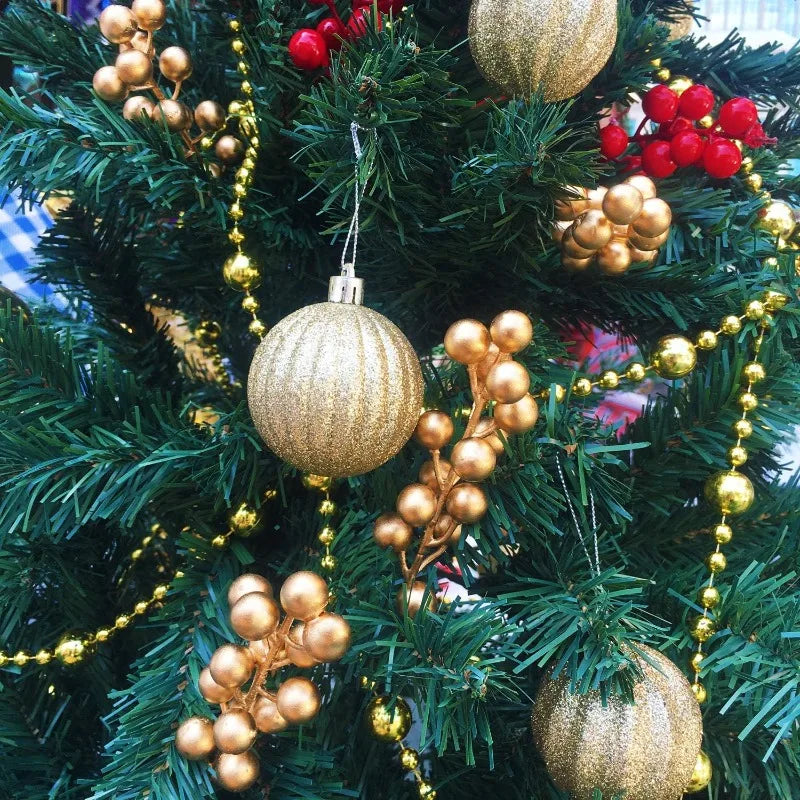 100/1pc Artificial Red Berry Stems Christmas Tree Holly Berries Branches DIY Xmas Wreath Table Ornaments New Year Party Decor