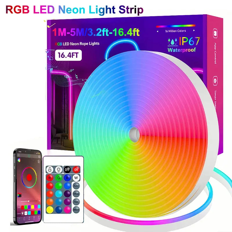 Tuya WIFI Led Strip Lights 5M 3M 2M 1M Waterproof RGB LED Neon Light Work With Alexa 5V USB Fita Led Lamp For Home Decoration
