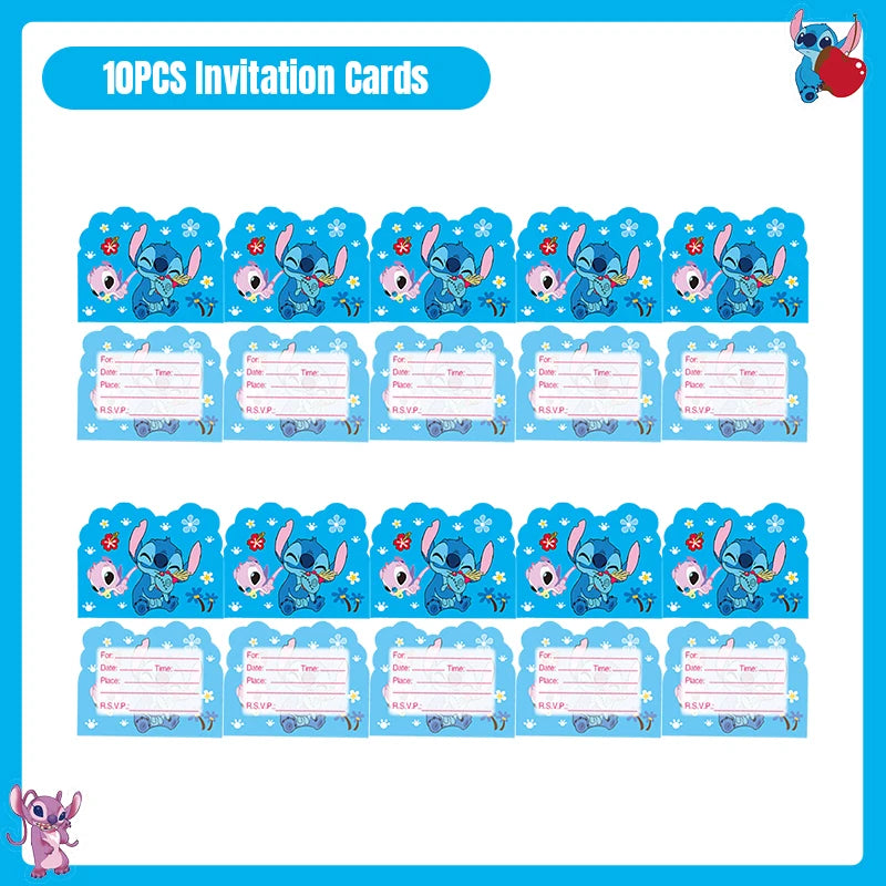 Disney Stitch Birthday Party Decoration Tableware Balloon Cup Plate Banner Backdrop Lilo And Stitch Theme Party Supplies Favors