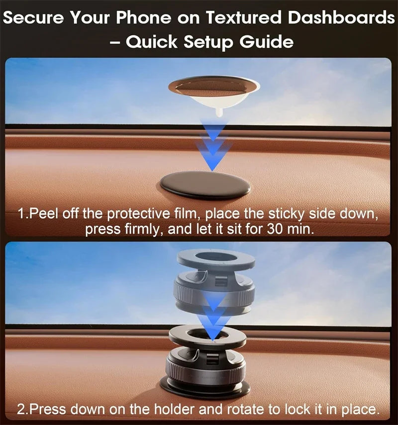 Vacuum Magnetic Suction Cup Phone Mount for Magsafe, 360° Adjustable Magnetic Phone Holder Foldable Portable Cell Phone Holders