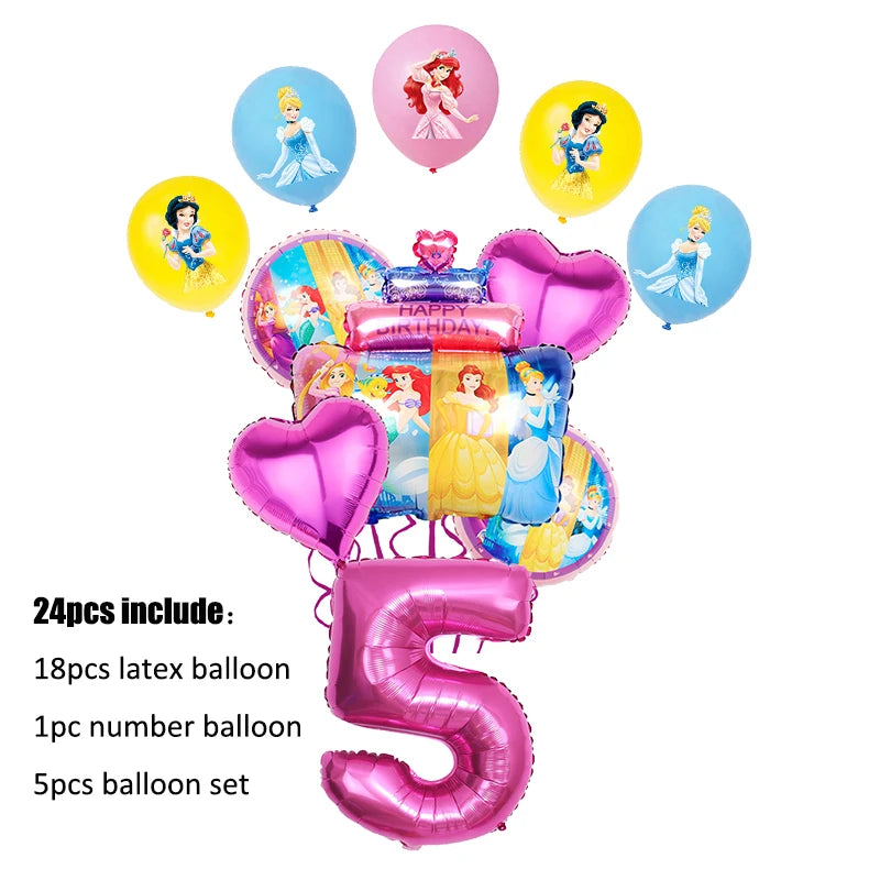 Disney Princess Birthday Party Decorations Girls Child Deco Disney Princess Birthday Plate Napkins Cups Tableware Supplies Setup