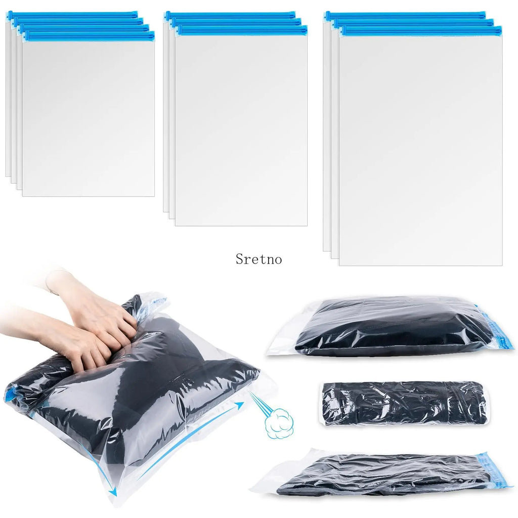 5-pieces Hand Roll Vacuum Compression Bag, Clothing Duvet Cover Storage Bag Business Travel No Need for Vacuum Compression Bag