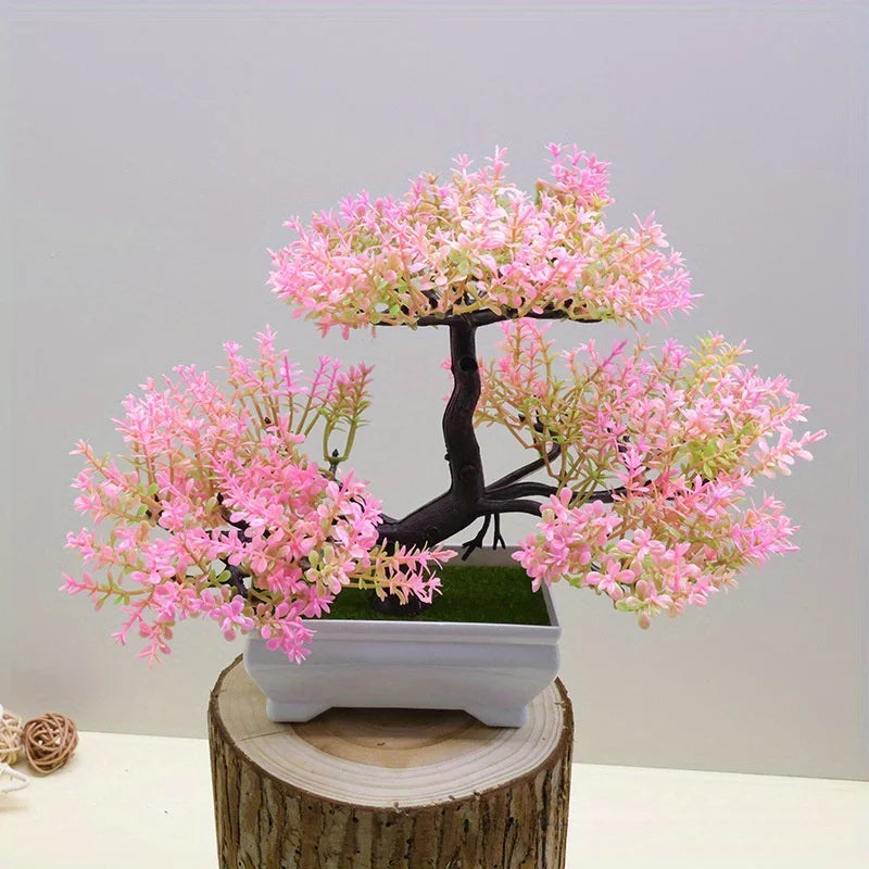 1pc Artificial Plants Bonsai Small Tree Simulation Pot Plants Fake Flowers Table Potted Ornaments Hotel Garden Home Decor Planta