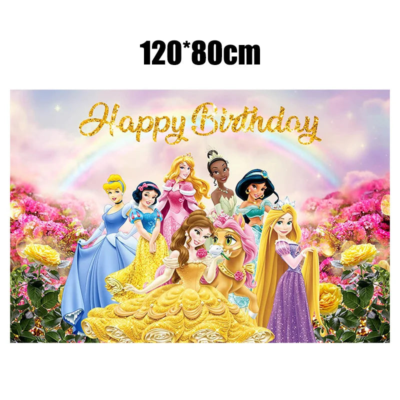 Disney Princess Birthday Party Decorations Girls Child Deco Disney Princess Birthday Plate Napkins Cups Tableware Supplies Setup