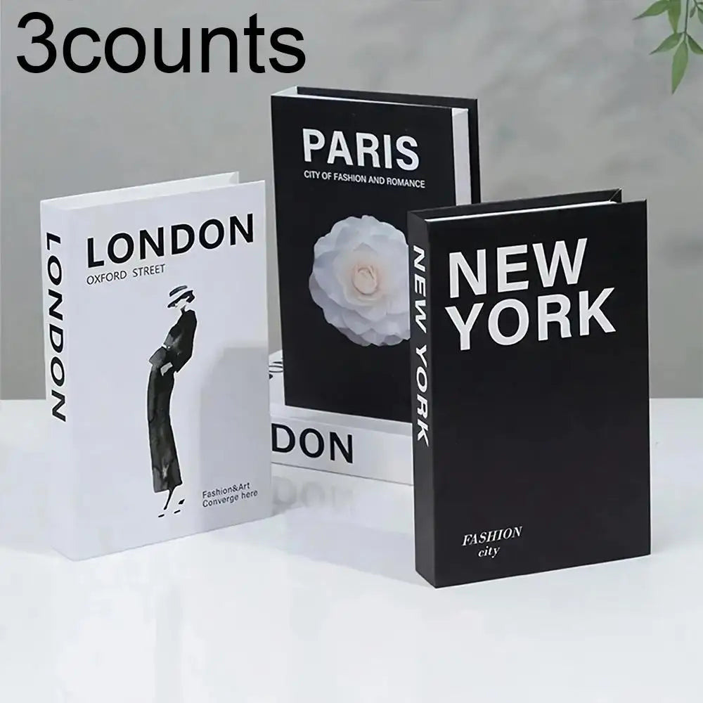 Modern Foldable Fake Book (3counts), City Theme Fake Book, Book Shaped Photo Props, Desktop Ornaments for Home Decor