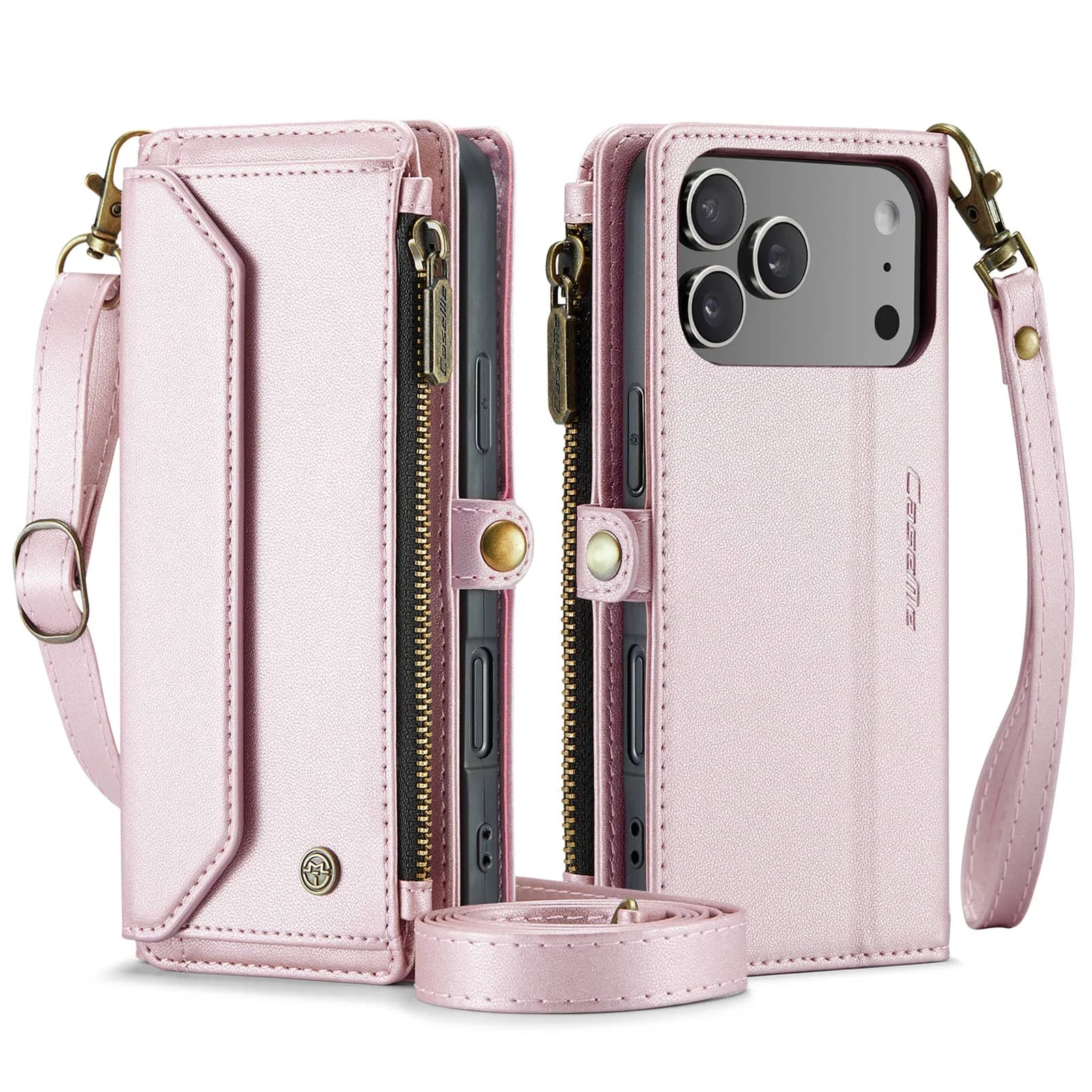 Crossbody Wallet Case for iPhone 17 Pro Max iPhon Air 17 Pro,RFID Blocking, 7-10 Card Slots, PU Leather Flip Wristlet with Strap