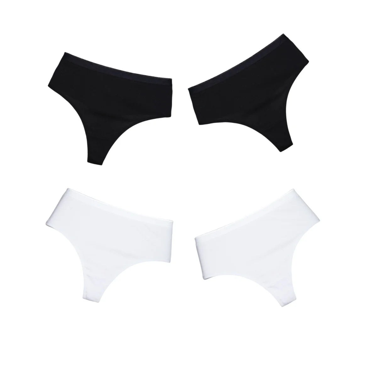 4Pcs/Set Women Cotton Panties Sexy High-Waist Sport Thongs 6 Soild Colours Breathable G-strings Summer Sexy Lingerie