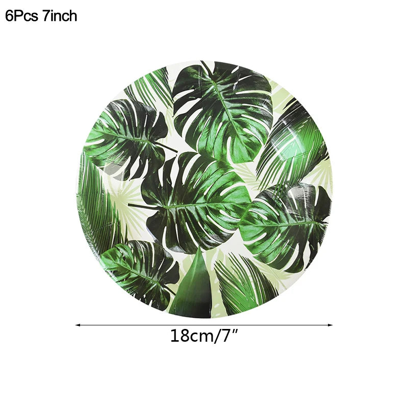 Hawaiian Artificial Tropical Palm Leaves Plant Summer Luau Aloha Jungle Theme Party Decoration Wedding Birthday Home Table Decor