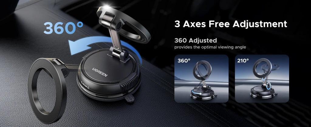UGREEN Magnetic Car Phone Holder  360°Rotatable Dashboard Suction Cup Car Mount For Magsafe iPhone 16 15 14 ProMax Xiaomi Samsun