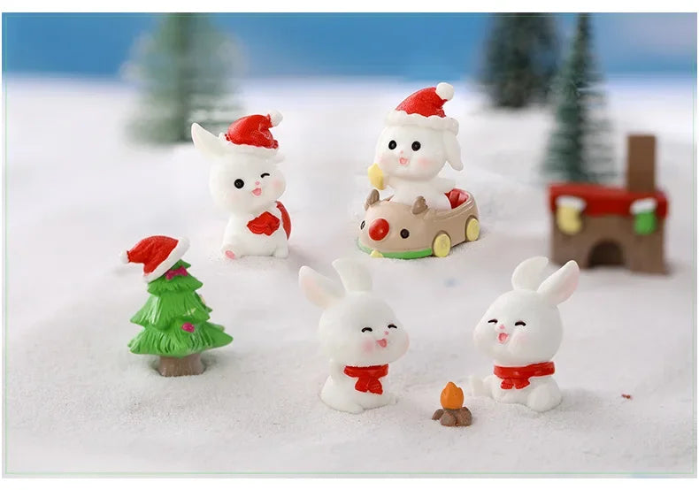 Kawaii Mini Rabbit Ornament Garden Rabbit Statue Gift for Kids Children Baby Room Decoration Toy Miniature Figurines Home Decor